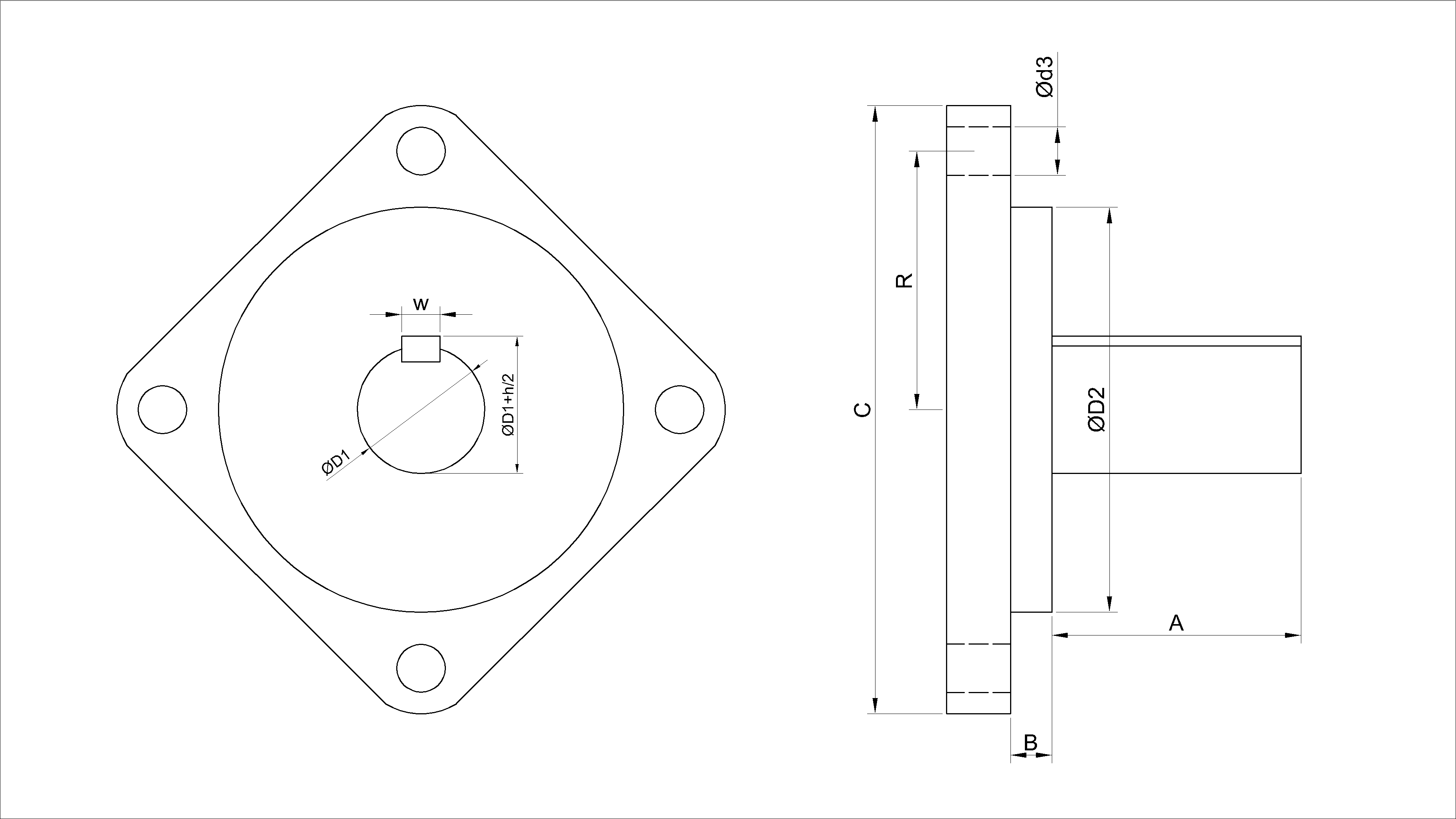 Hydraulic motor dimensions for water swivel connection