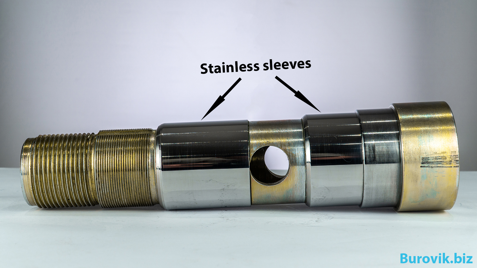 Shaft with stainless sleeves for water swivel